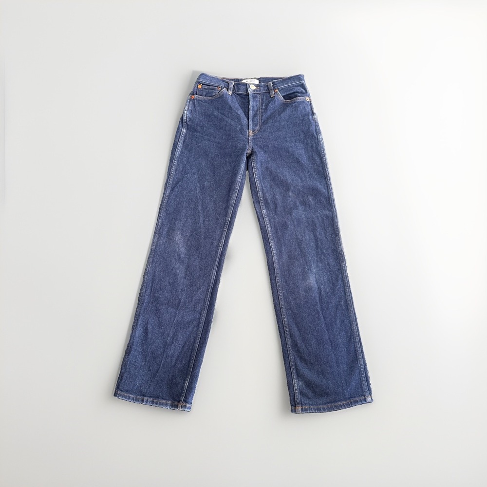 RE/DONE Jeans Womens 25 Dark‎ Blue Wash 90s High Rise Loose Denim Rigid Like